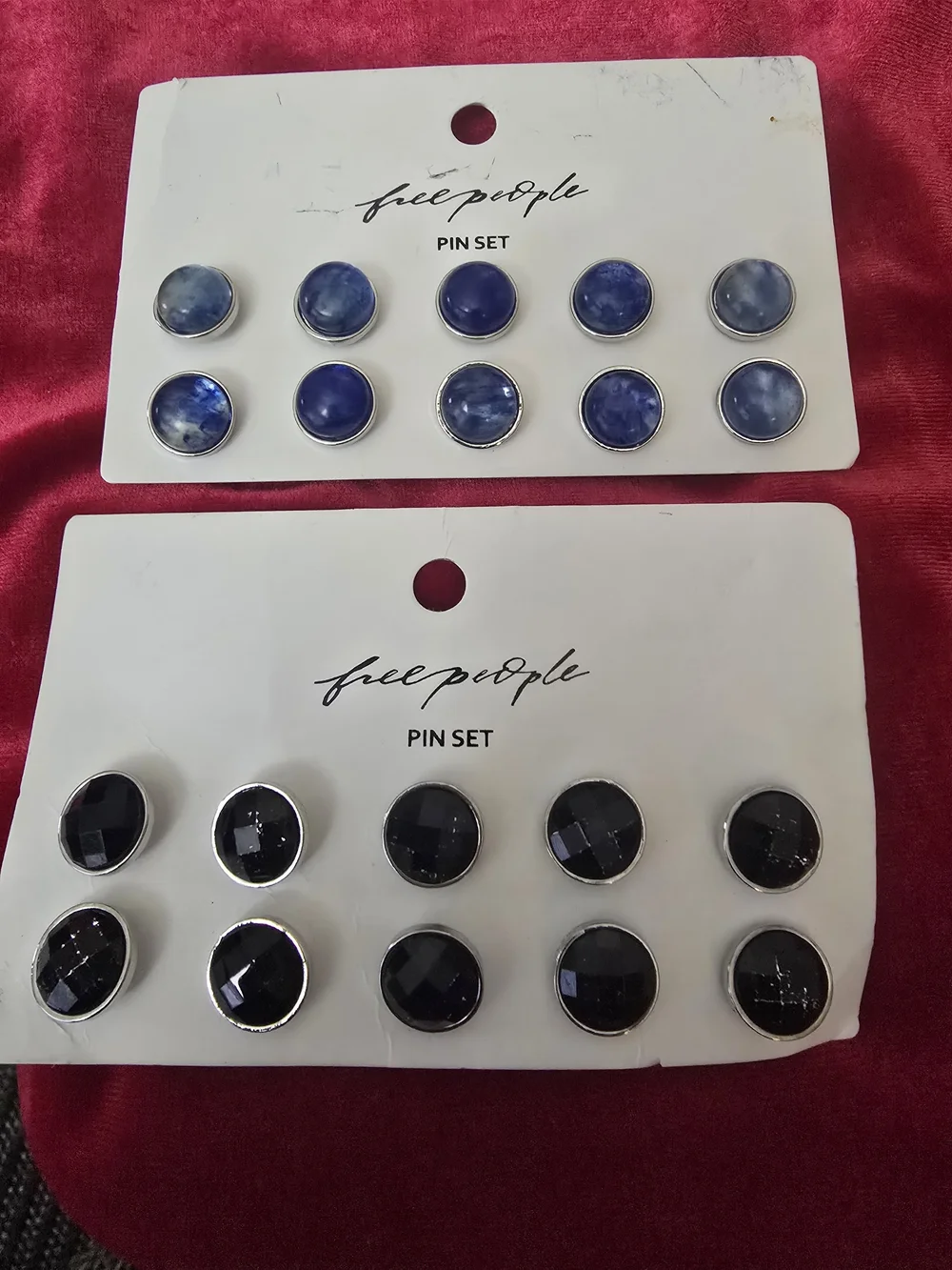 Free People Blue and Black Brooch Pin Sets 20 Units